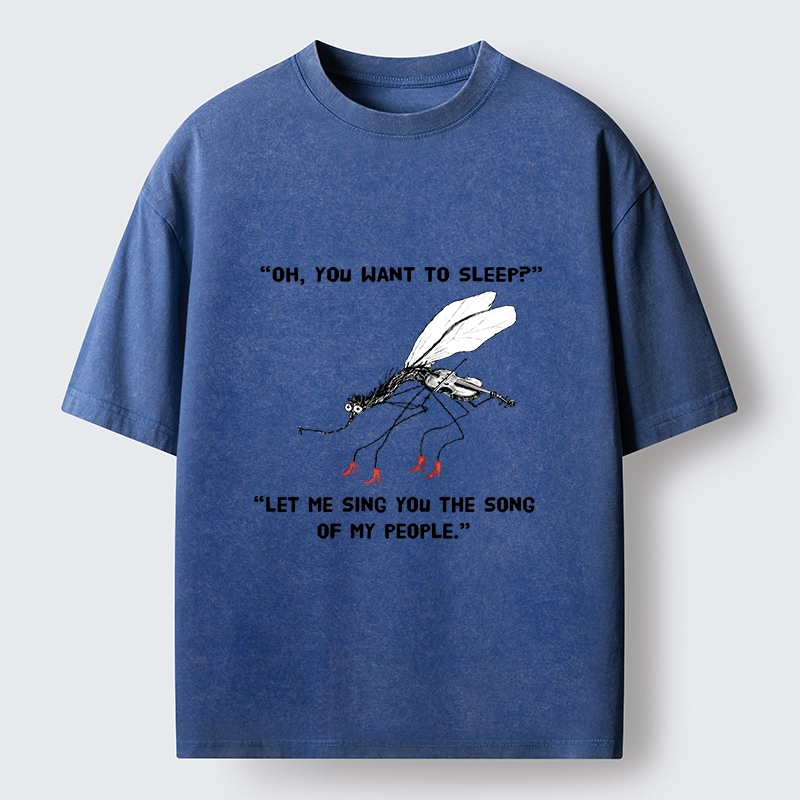 Tokyo-Tiger Annoying Mosquito At Night Washed T-Shirt