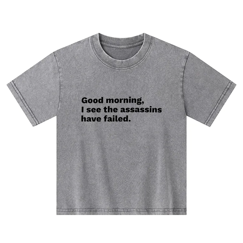 Tokyo-Tiger Assassins Failed Morning Quote Art Kids Washed T-Shirt