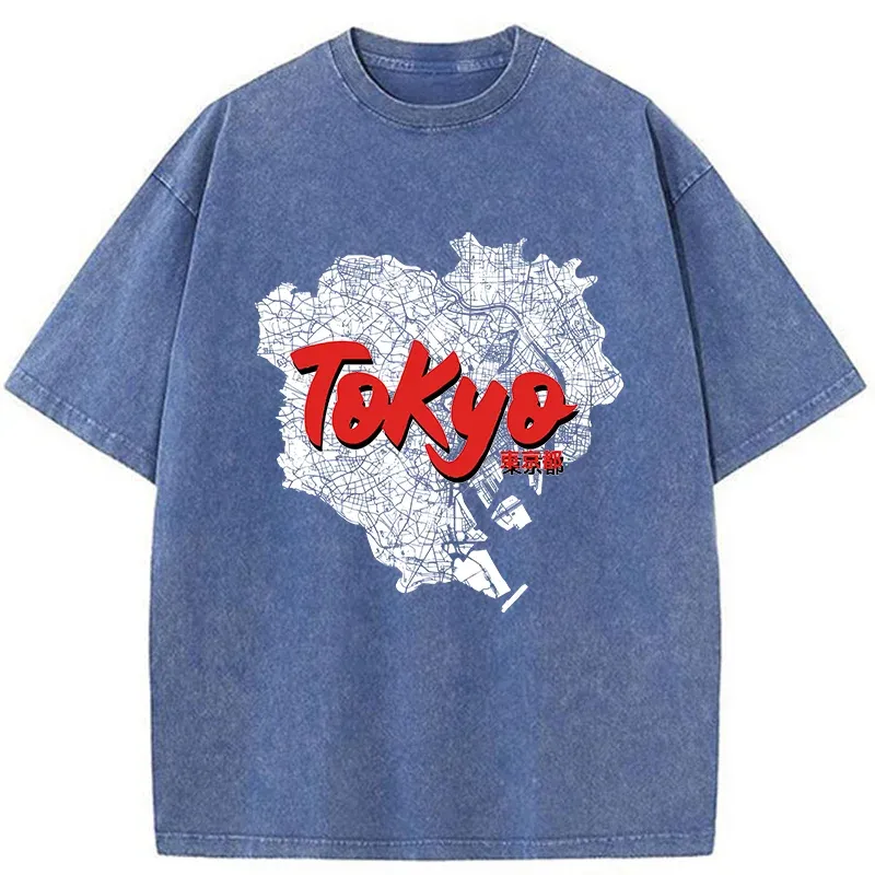 Tokyo-Tiger Tokyo City Area Washed T-Shirt