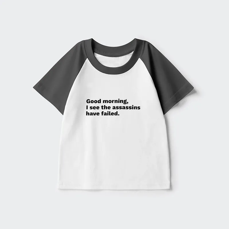 Tokyo-Tiger Assassins Failed Morning Quote Art Kids Raglan T-shirt