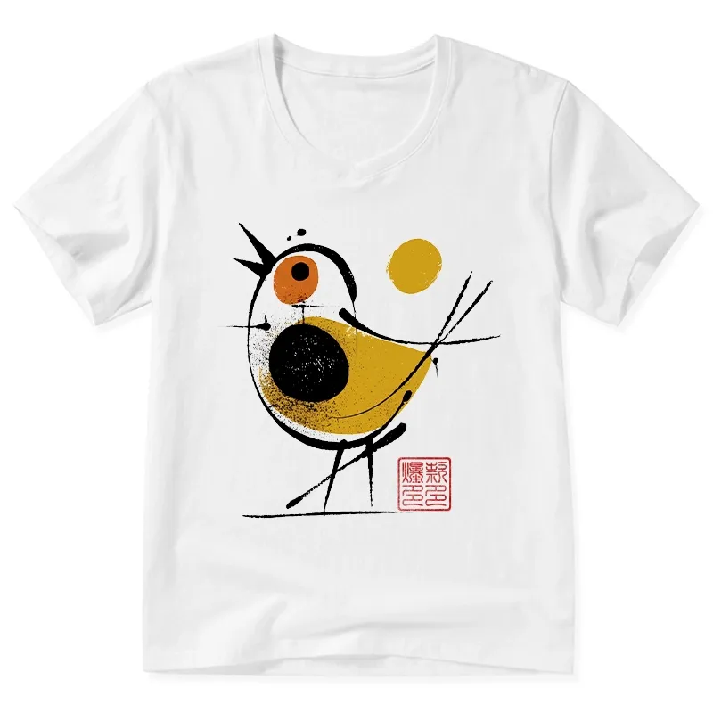 Tokyo-Tiger Aesthetic Yellow And Black Bird V-Neck Classic T-Shirt