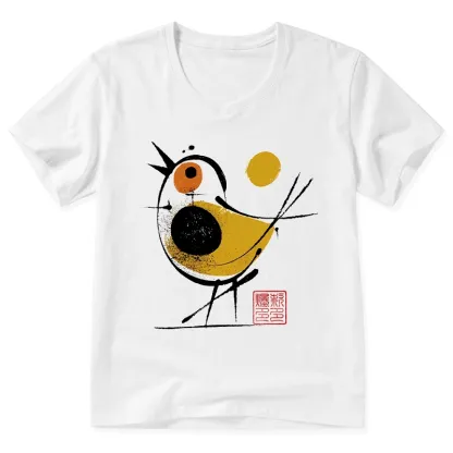 Tokyo-Tiger Aesthetic Yellow And Black Bird V-Neck Classic T-Shirt