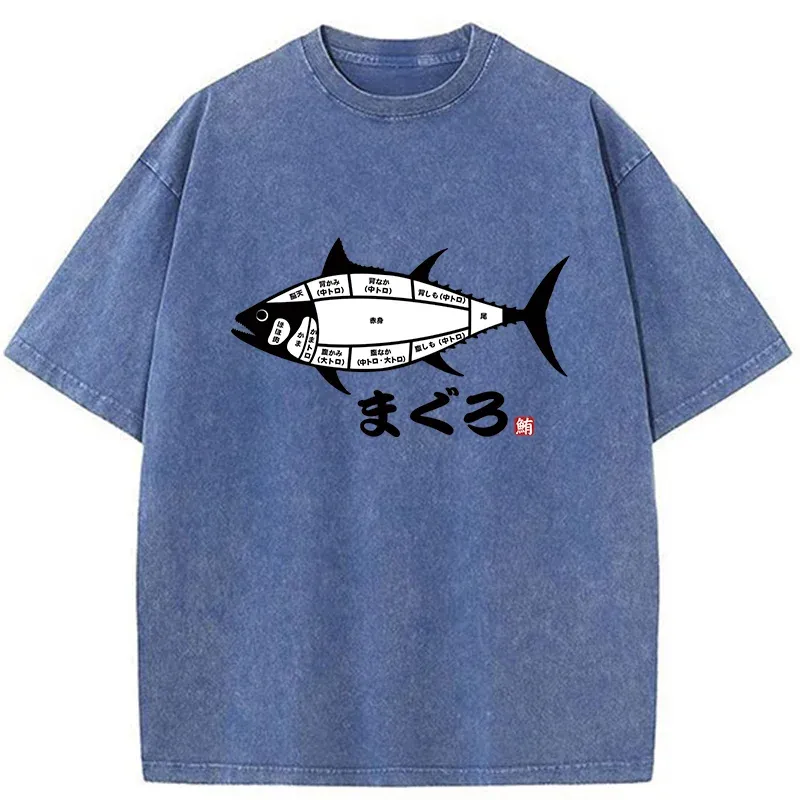 Tokyo-Tiger Tuna Usage Chart Washed T-Shirt