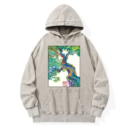 Tokyo-Tiger Colorful Magic Tree Washed Hoodie