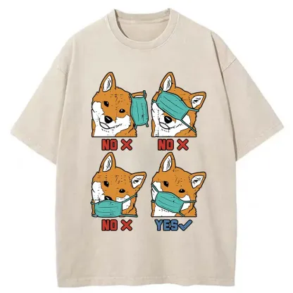 Tokyo-Tiger Wear A Mask Correctly Washed T-Shirt