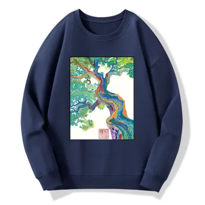 Tokyo-Tiger Colorful Magic Tree Classic Sweatshirt