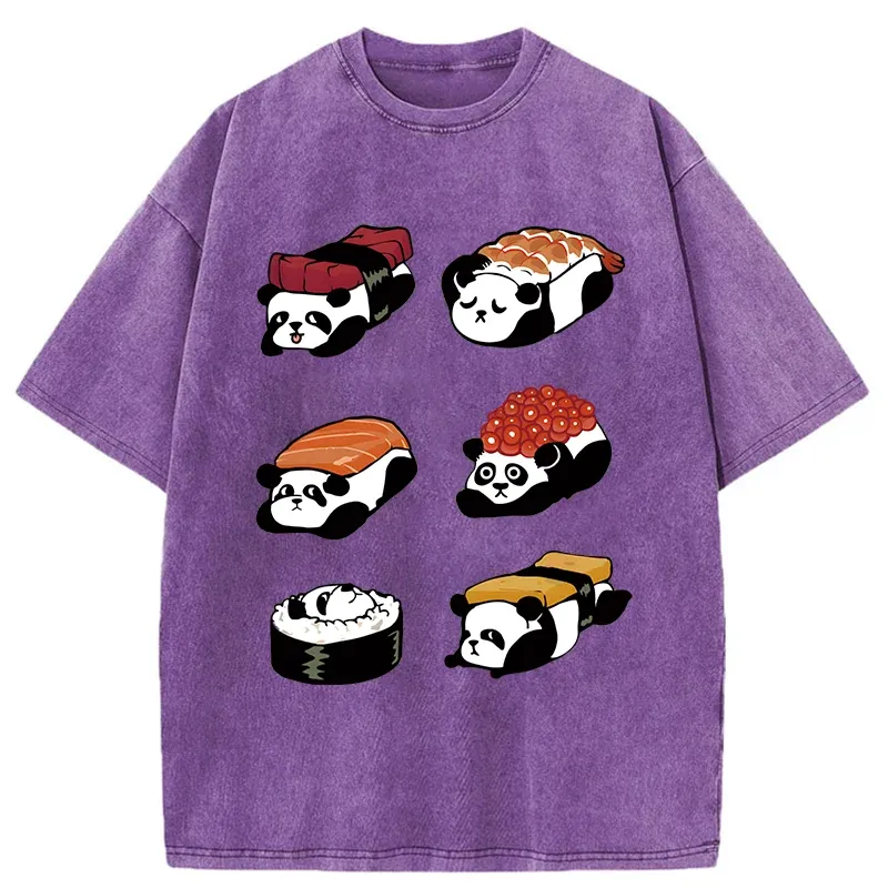 Tokyo-Tiger Panda Sushi Washed T-Shirt