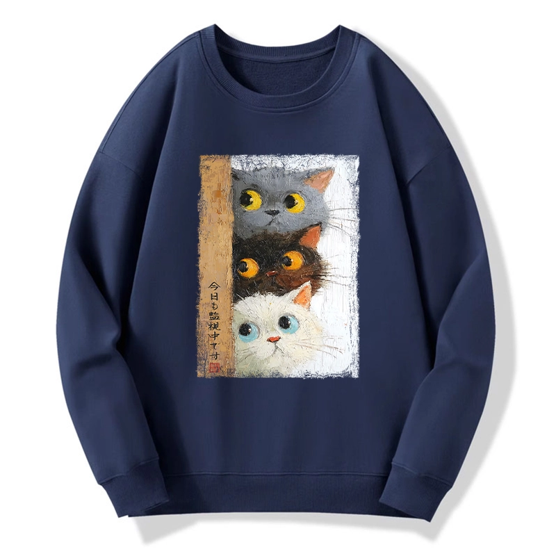 Tokyo-Tiger Three Cute Cats Watch You Classic Sweatshirt