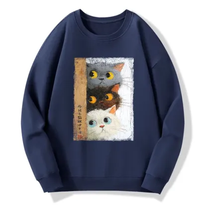 Tokyo-Tiger Three Cute Cats Watch You Classic Sweatshirt