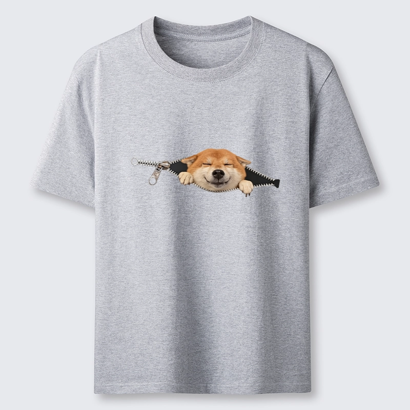 Tokyo-Tiger Cute Shiba Dog In Zipper Classic T-Shirt