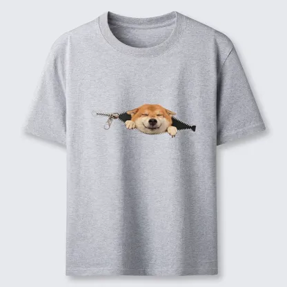 Tokyo-Tiger Cute Shiba Dog In Zipper Classic T-Shirt