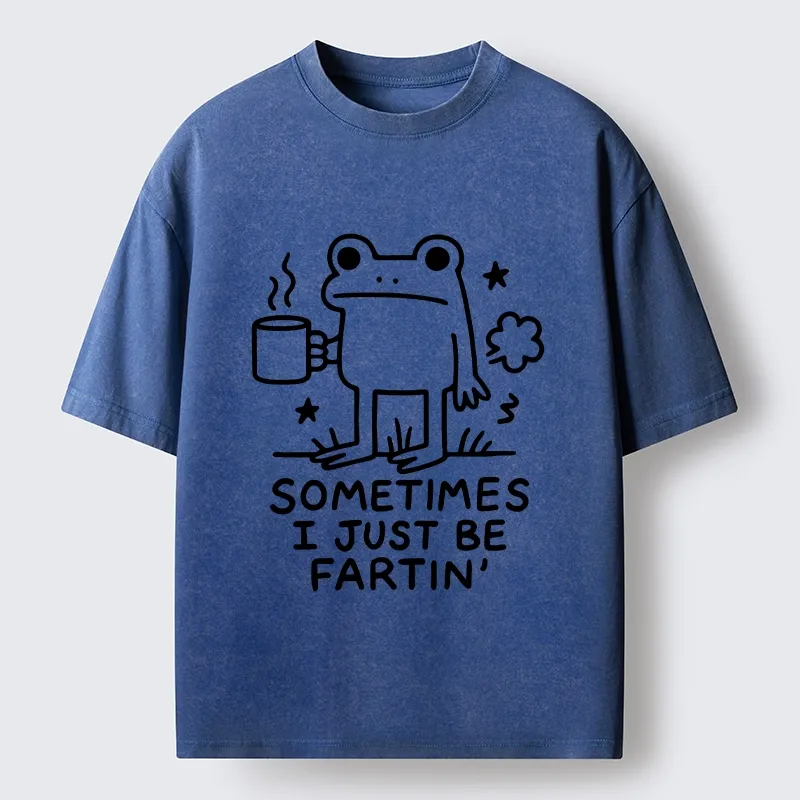 Tokyo-Tiger Sometimes A Frog Just Needs To Fart Washed T-Shirt