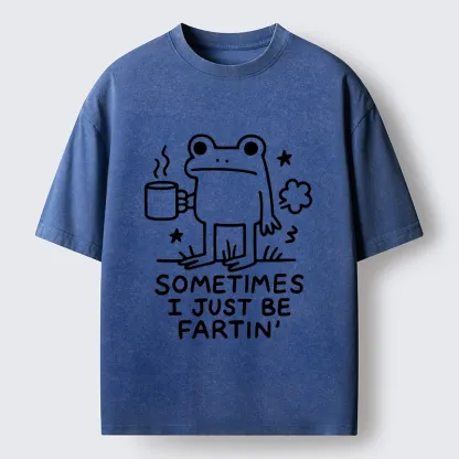 Tokyo-Tiger Sometimes A Frog Just Needs To Fart Washed T-Shirt