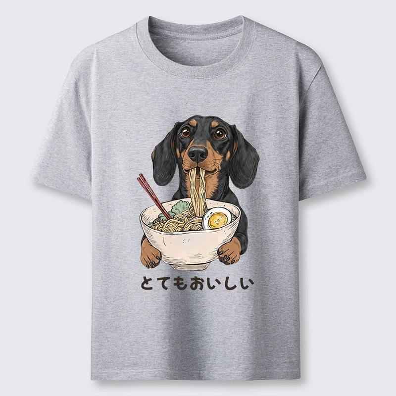 Tokyo-Tiger Cute Dog Eating Noodles Art Meme Classic T-Shirt