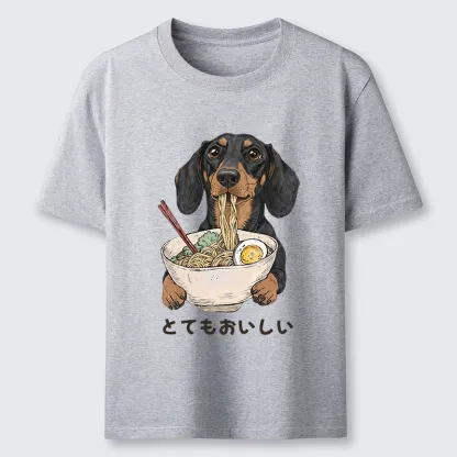 Tokyo-Tiger Cute Dog Eating Noodles Art Meme Classic T-Shirt