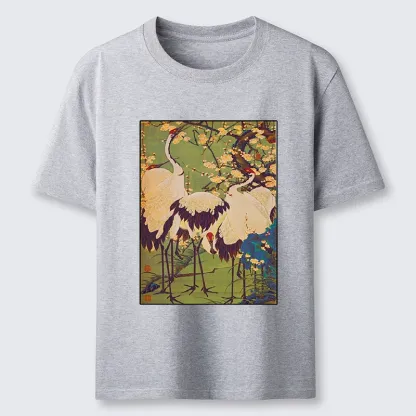 Tokyo-Tiger Three Cranes In Sakura Garden Classic T-Shirt