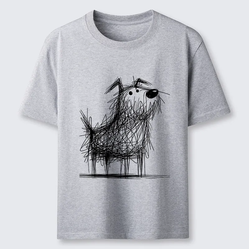 Tokyo-Tiger Cute Scrawled Dog Line Art Classic T-Shirt