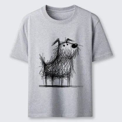 Tokyo-Tiger Cute Scrawled Dog Line Art Classic T-Shirt