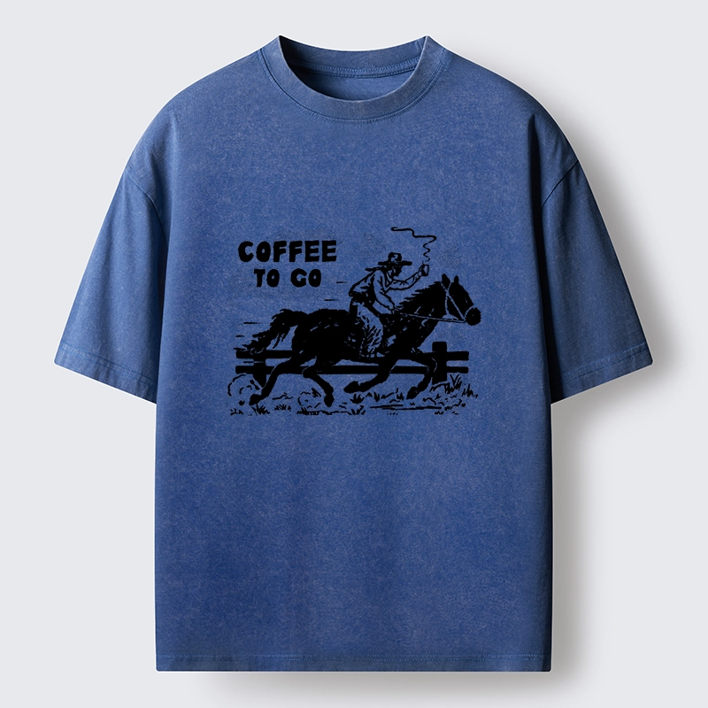 Tokyo-Tiger Cowboy With Coffee To Go Washed T-Shirt