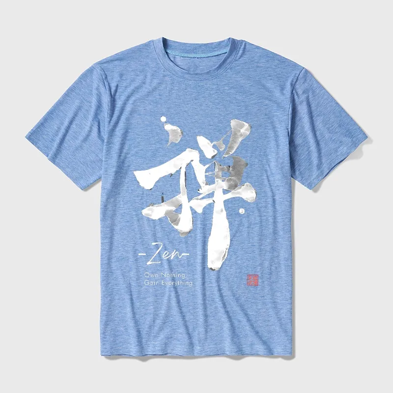 Tokyo-Tiger Zen Texts Cotton Blend T-Shirt