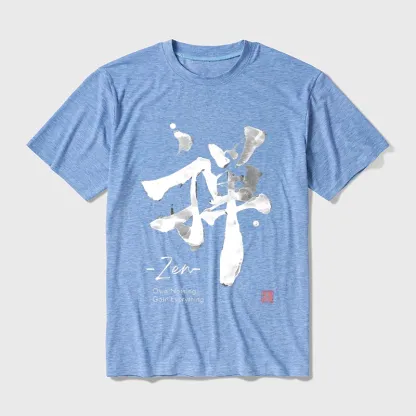 Tokyo-Tiger Zen Texts Cotton Blend T-Shirt
