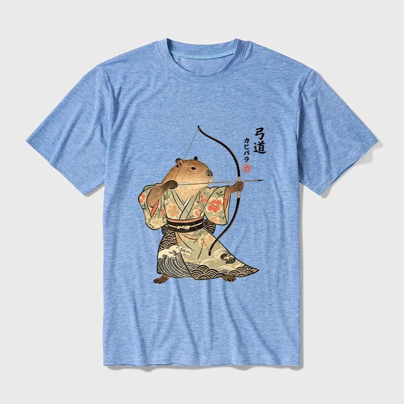 Tokyo-Tiger Capybara Archery Cotton Blend T-Shirt