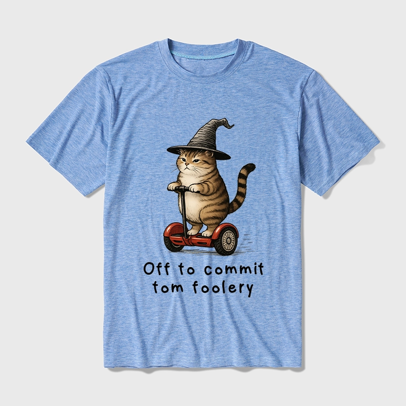 Tokyo-Tiger Orange Cat Riding Segway-style Cotton Blend T-Shirt