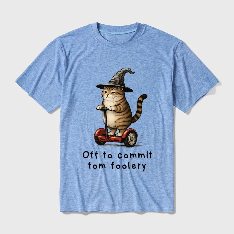 Tokyo-Tiger Orange Cat Riding Segway-style Cotton Blend T-Shirt