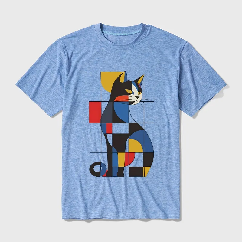 Tokyo-Tiger Mondrian Cat Cotton Blend T-Shirt