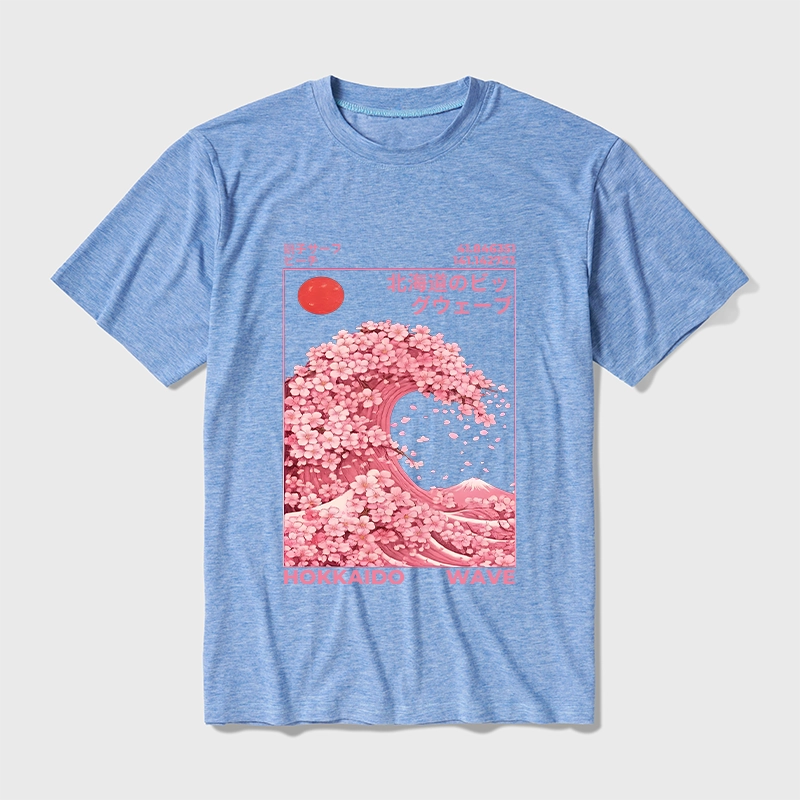Tokyo-Tiger Sakura Wave Cotton Blend T-Shirt
