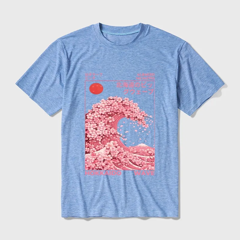 Tokyo-Tiger Sakura Wave Cotton Blend T-Shirt