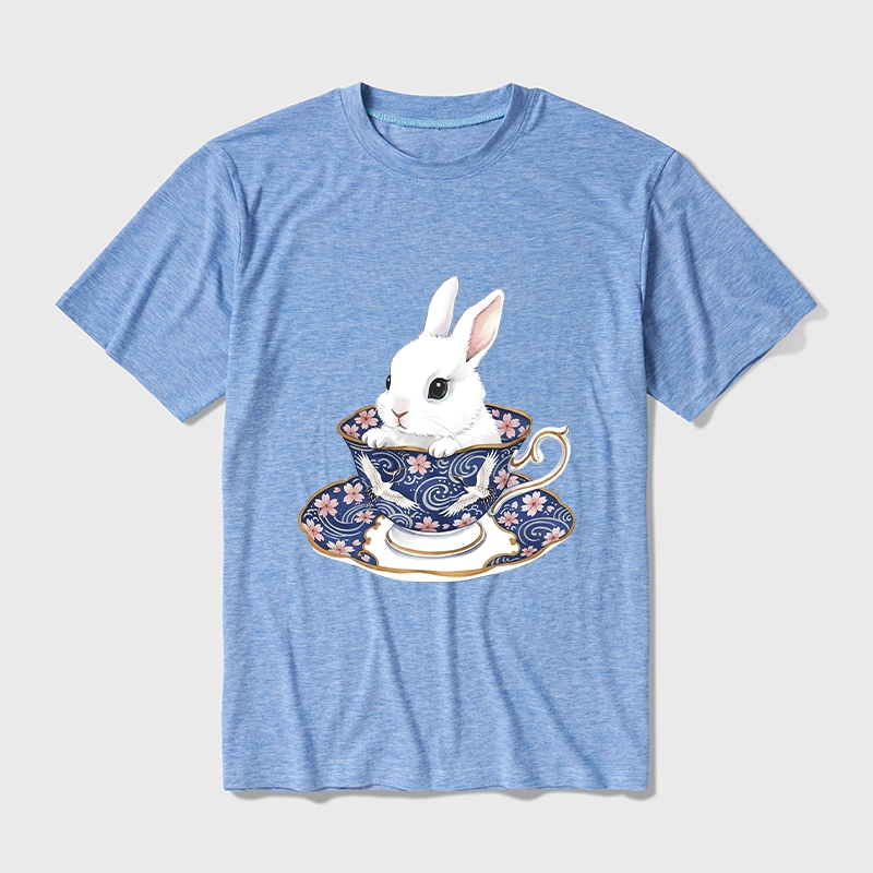 Tokyo-Tiger Cute Rabbit Tea Set Cotton Blend T-Shirt