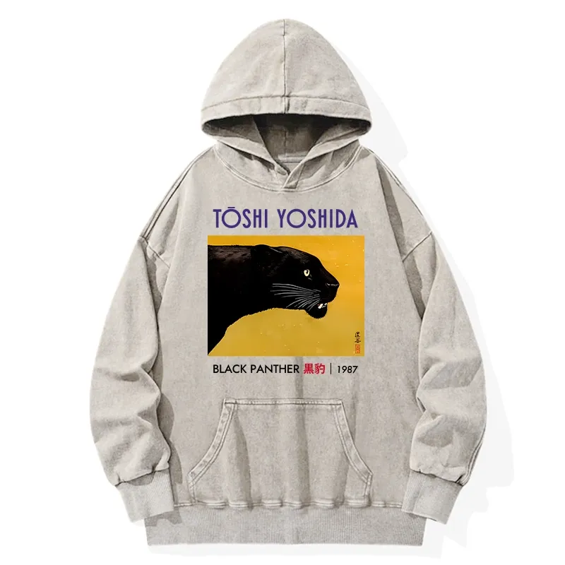 Tokyo-Tiger Black Panther Washed Hoodie