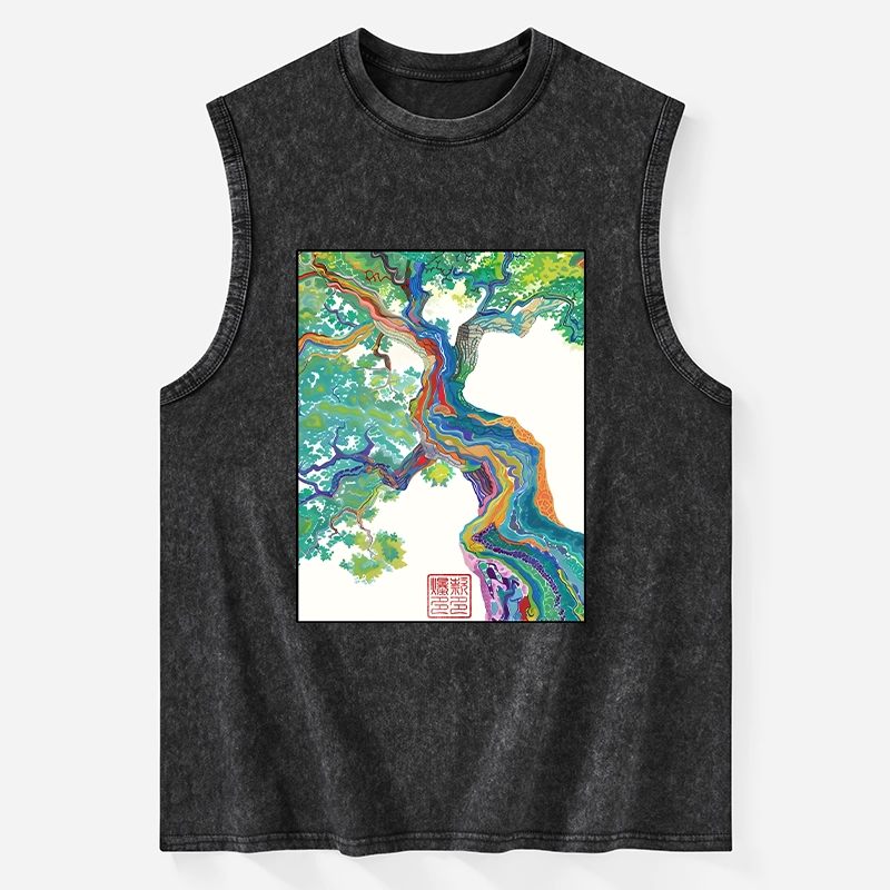 Tokyo-Tiger Colorful Magic Tree Washed Tank