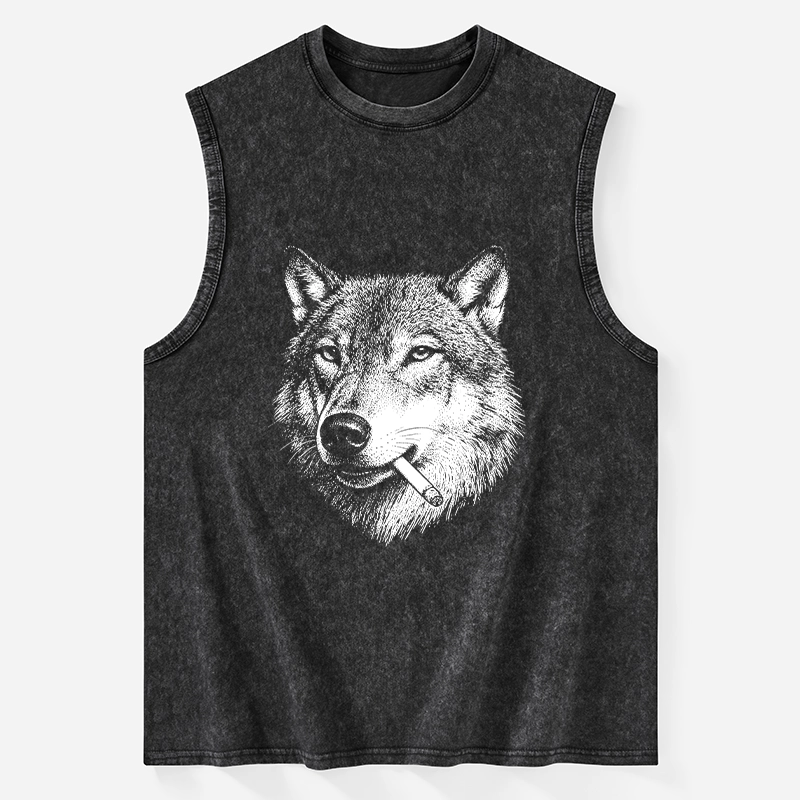 Tokyo-Tiger Cool Wolf Meme Bad Decisions Pending Washed Tank