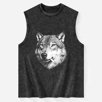 Tokyo-Tiger Cool Wolf Meme Bad Decisions Pending Washed Tank