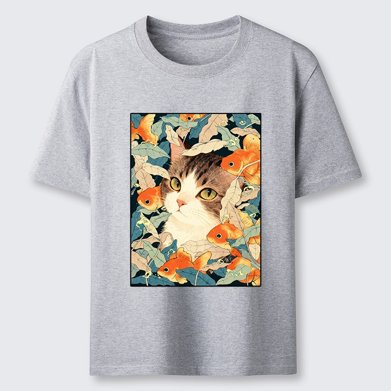 Tokyo-Tiger Cat Surrounded By Goldfish Classic T-Shirt