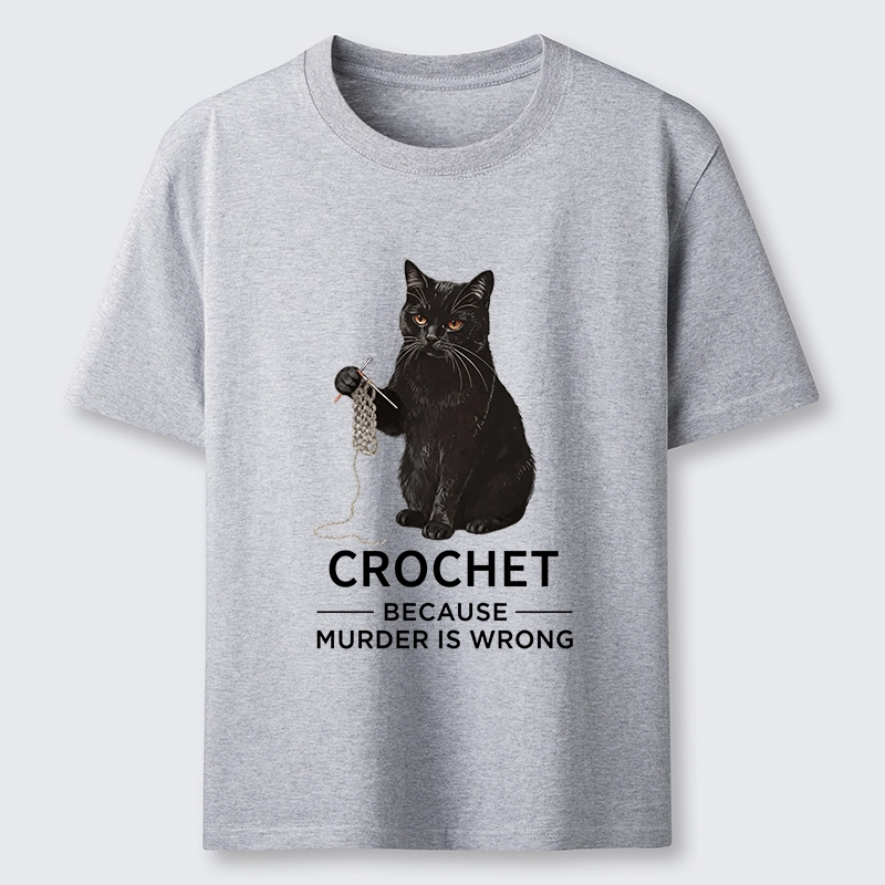 Tokyo-Tiger Cat Crocheting To Avoid Trouble Classic T-Shirt