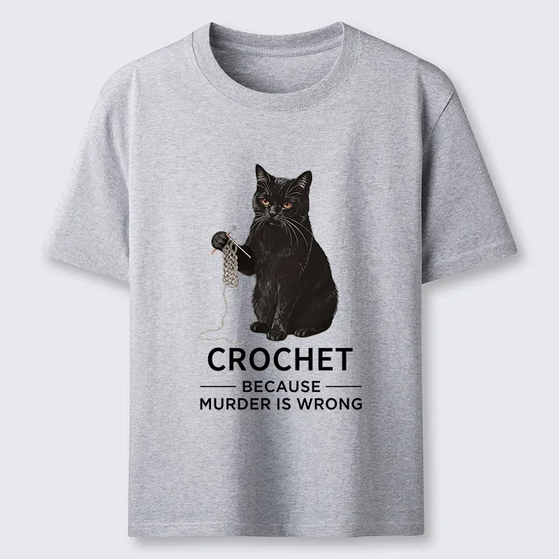 Tokyo-Tiger Cat Crocheting To Avoid Trouble Classic T-Shirt