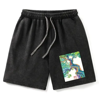 Tokyo-Tiger Colorful Magic Tree Washed Shorts