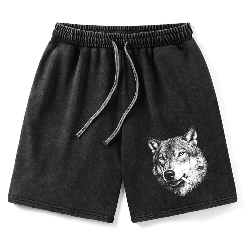Tokyo-Tiger Cool Wolf Meme Bad Decisions Pending Washed Shorts Sale