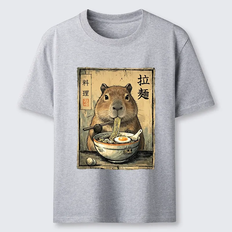 Tokyo-Tiger Capybara Enjoying A Bowl Of Ramen Classic T-Shirt