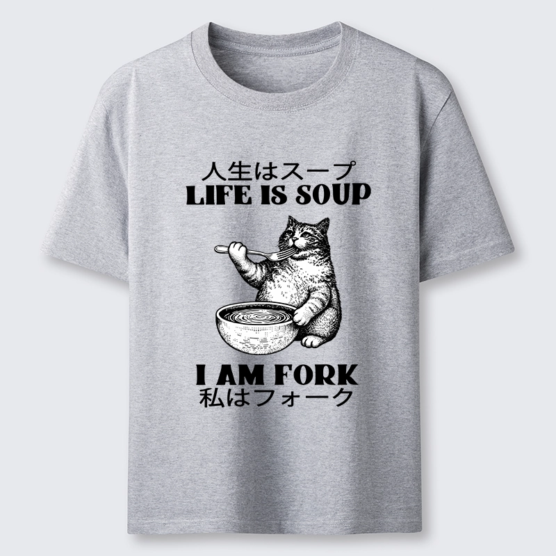 Tokyo-Tiger Cat Eating Soup With A Fork Classic T-Shirt