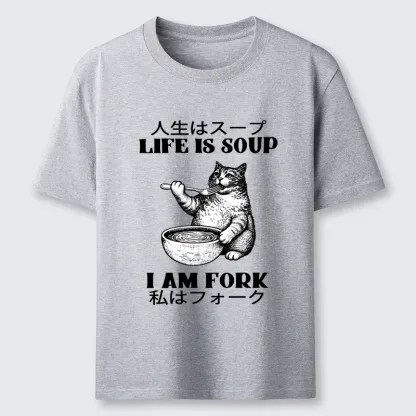 Tokyo-Tiger Cat Eating Soup With A Fork Classic T-Shirt