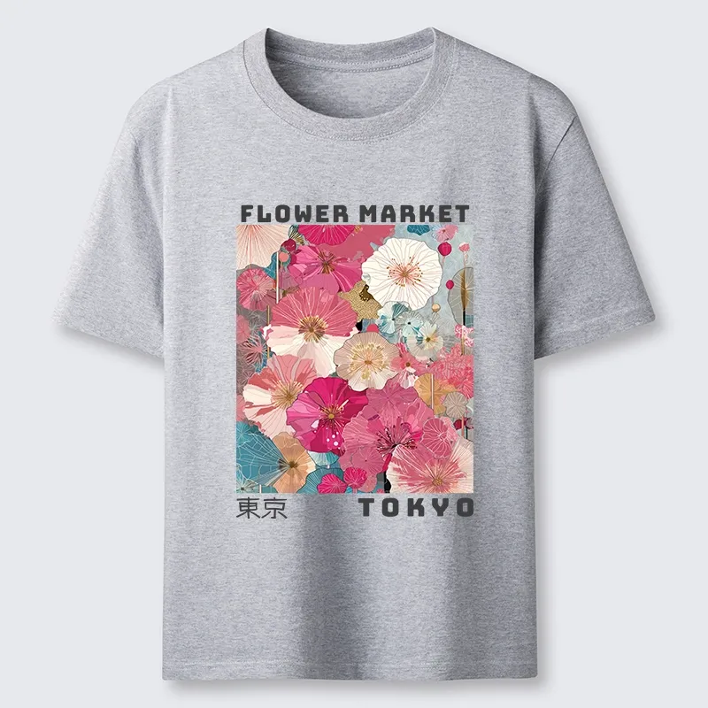 Tokyo-Tiger Market Colorful Floral Art Classic T-Shirt