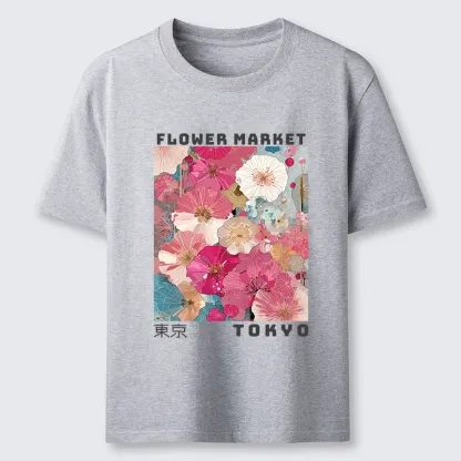 Tokyo-Tiger Market Colorful Floral Art Classic T-Shirt