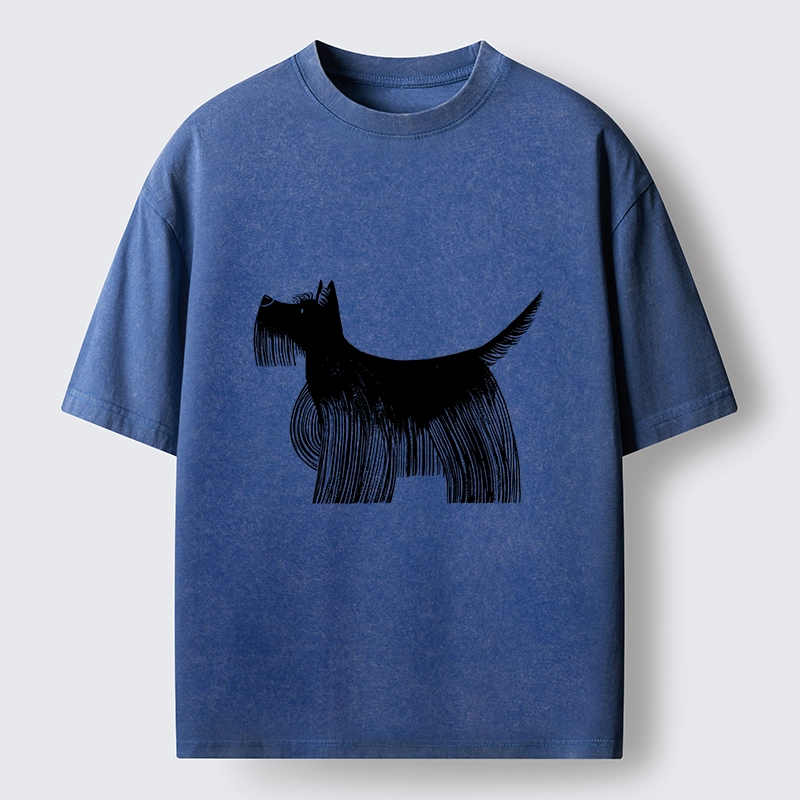 Tokyo-Tiger Minimalist Dog Art That Pops Off Washed T-Shirt
