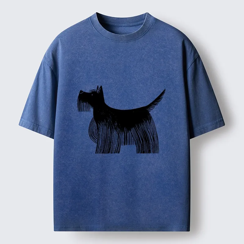 Tokyo-Tiger Minimalist Dog Art That Pops Off Washed T-Shirt
