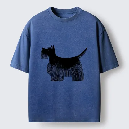 Tokyo-Tiger Minimalist Dog Art That Pops Off Washed T-Shirt