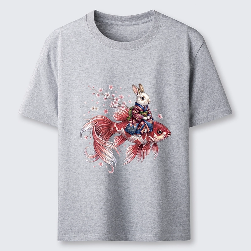 Tokyo-Tiger Japanese Style Rabbit And Koi Fish Classic T-Shirt